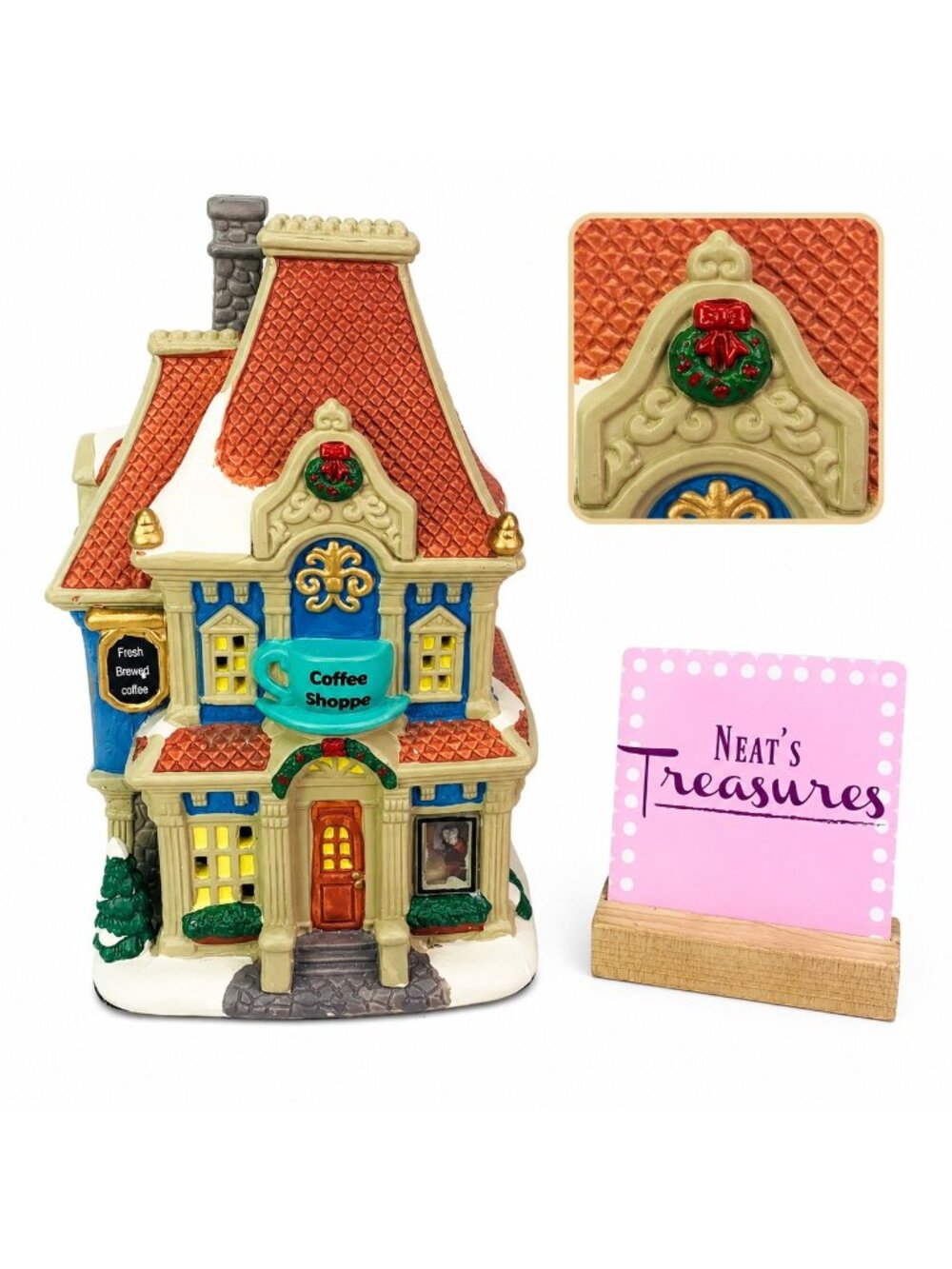 2019 Holiday Time Vintage Victorian COFFEE SHOPPE CAFETERIA LightUp Ceramic Shop
